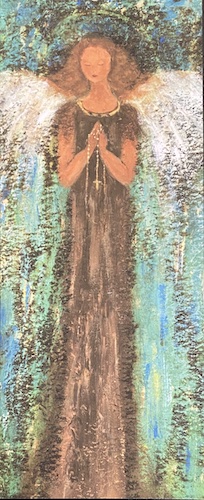 #51 Brown Angel Tall Card by Chantal Littleton