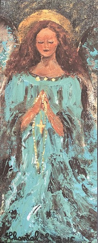 #55 Turquoise Angel Tall Card by Chantal Littleton