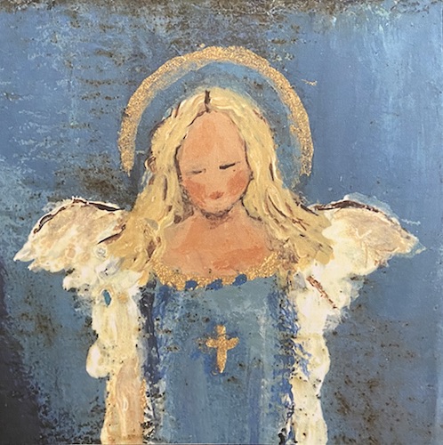 #16 Blue Angel Square Card by Chantal Littleton